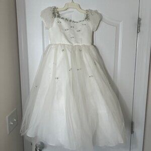 Elegant White Kids Formal Dress